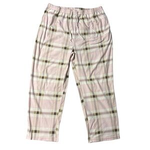 Women's Plaid Pajama Pants in Pink and Green